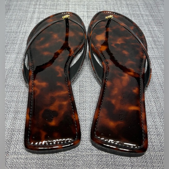 Tory Burch Classic Flip Flop Tortoise Patent Size 8 - Picture 6 of 8